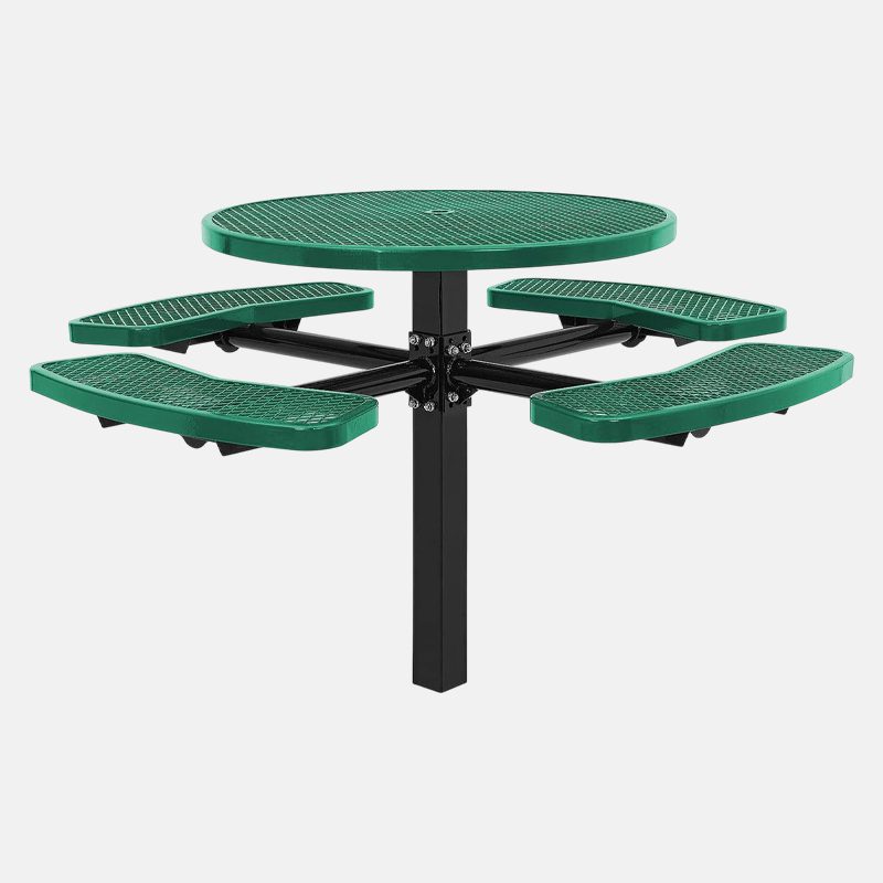 46-Inch Green ADA-Compliant Vandal-Resistant Picnic Table - Arlau