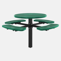 46-Inch Green ADA-Compliant Vandal-Resistant Picnic Table - Arlau