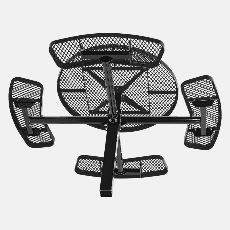 Black Picnic Table - 46" Round 1000lb Capacity - yalau