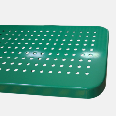 Square Perforated Steel Picnic Table - Heavy-Duty Commercial Seating