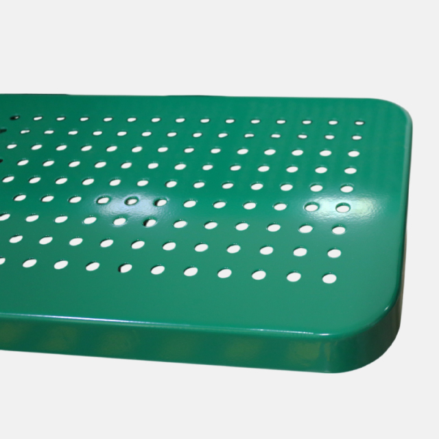 Square Perforated Steel Picnic Table - Heavy-Duty Commercial Seating