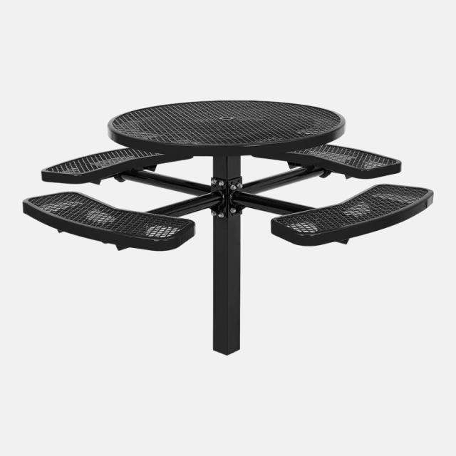 Black Picnic Table - 46" Round 1000lb Capacity - yalau