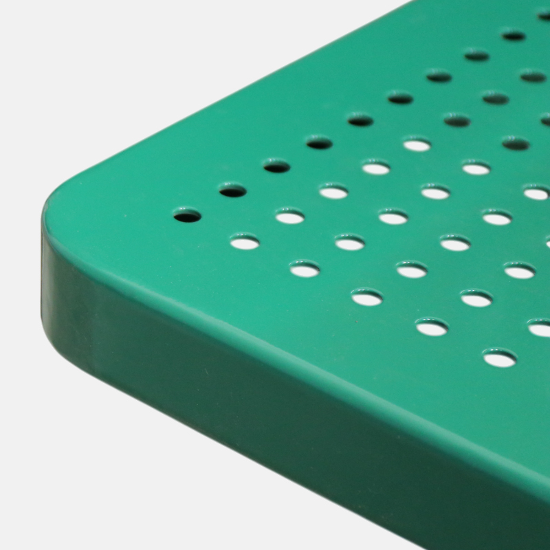 Square Perforated Steel Picnic Table - Heavy-Duty Commercial Seating
