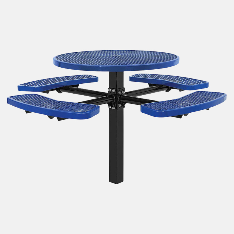 Vandal-Resistant Picnic Table - 46" Blue Plastisol Coated - yalau