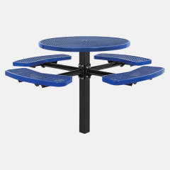Vandal-Resistant Picnic Table - 46" Blue Plastisol Coated - yalau