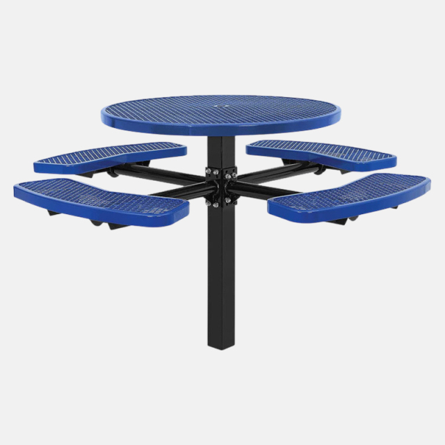 Vandal-Resistant Picnic Table - 46" Blue Plastisol Coated - yalau