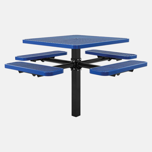 46-inch Square In-Ground Commercial Picnic Table Arlau