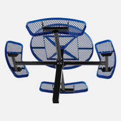 Vandal-Resistant Picnic Table - 46" Blue Plastisol Coated - yalau