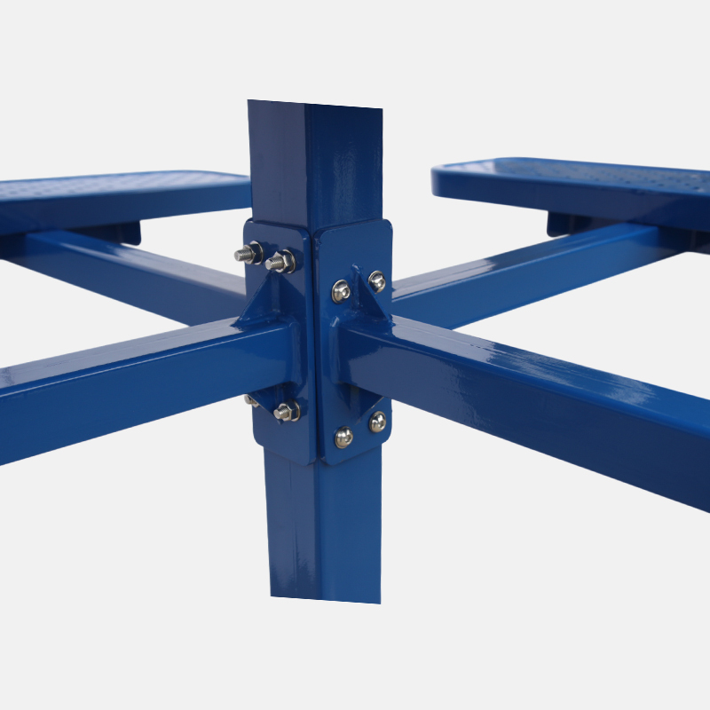 Commercial Picnic Table - 46-Inch Blue Square Base with 4 Seats
