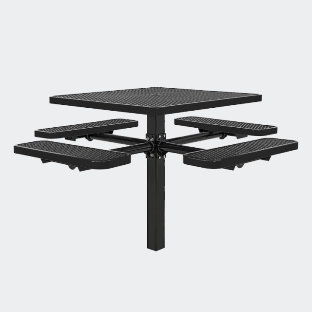 46-Inch Square ADA Single-Post Picnic Table - 1000lb Capacity Arlau