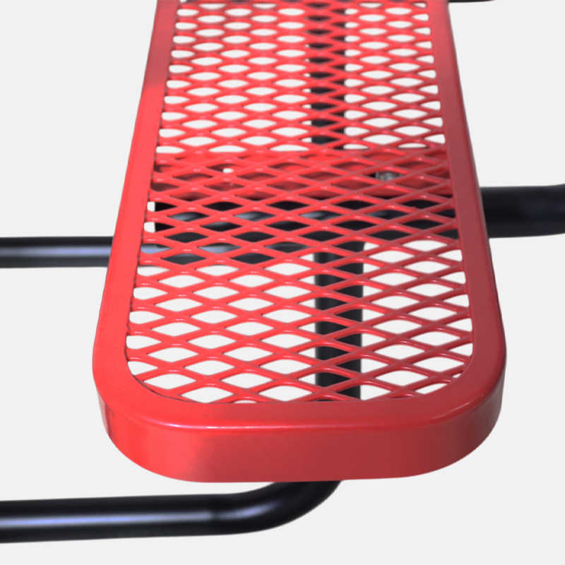46-Inch 8-Person Red Picnic Table with Backrest - Arlau
