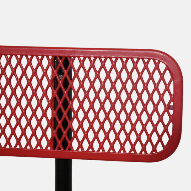 46-Inch 8-Person Red Picnic Table with Backrest - Arlau