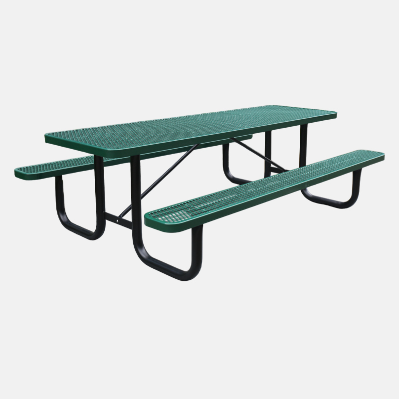 8 Foot Picnic Table - Thermoplastic Coated Steel Outdoor Table