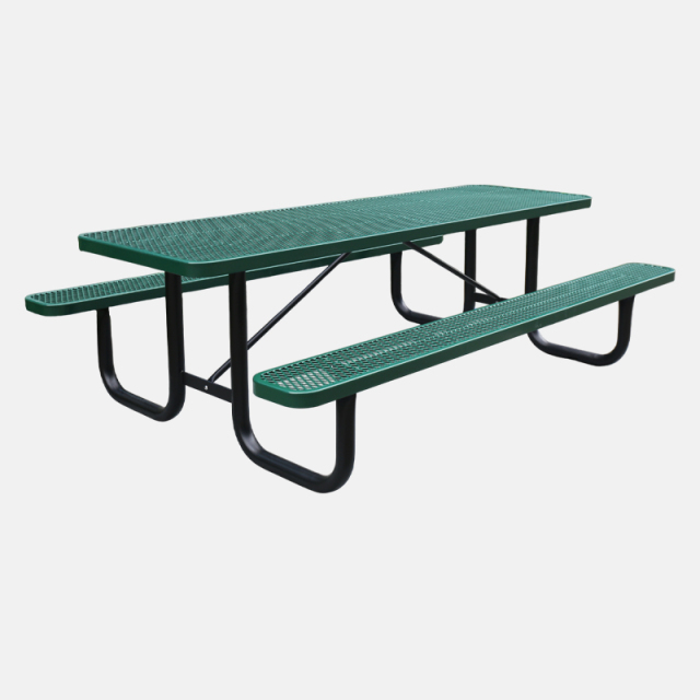 8 Foot Picnic Table - Thermoplastic Coated Steel Outdoor Table