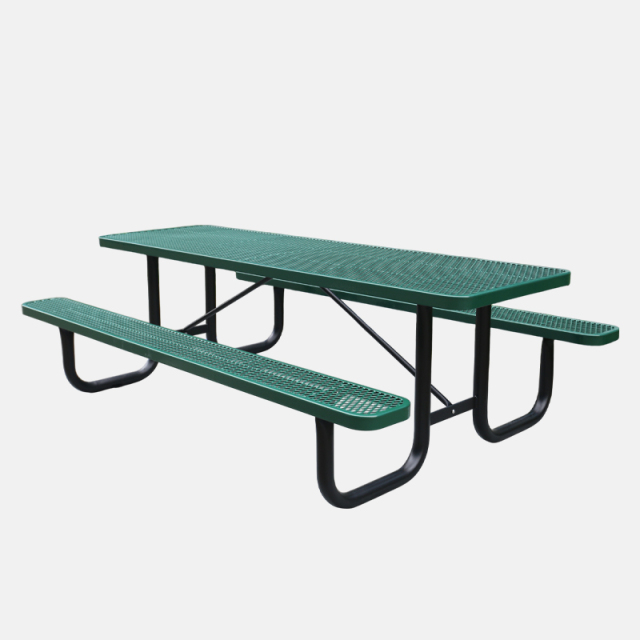 8 Foot Picnic Table - Thermoplastic Coated Steel Outdoor Table