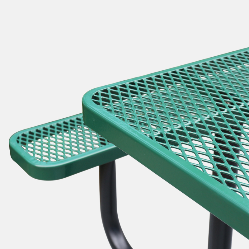8 Foot Picnic Table - Thermoplastic Coated Steel Outdoor Table