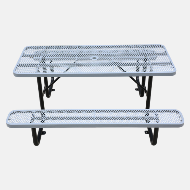Kids Picnic Table 6ft Grey Perforated Steel Commercial Arlau
