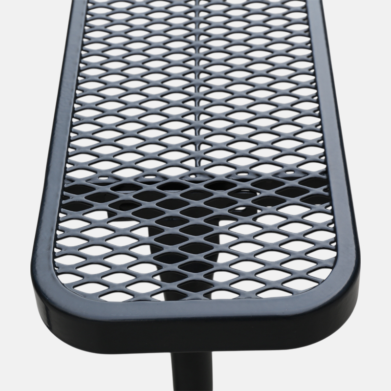 8ft ADA Black Metal Mesh Picnic Table Thermoplastic Coated Arlau