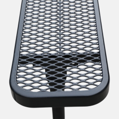8ft ADA Black Metal Mesh Picnic Table Thermoplastic Coated Arlau