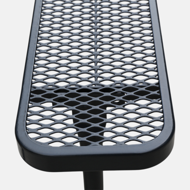 8ft ADA Black Metal Mesh Picnic Table Thermoplastic Coated Arlau