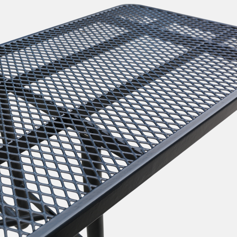 8ft ADA Black Metal Mesh Picnic Table Thermoplastic Coated Arlau