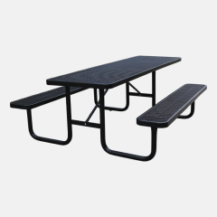 8ft ADA Black Metal Mesh Picnic Table Thermoplastic Coated Arlau