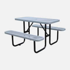 Kids Picnic Table 6ft Grey Perforated Steel Commercial Arlau