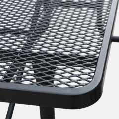 8ft ADA Black Metal Mesh Picnic Table Thermoplastic Coated Arlau