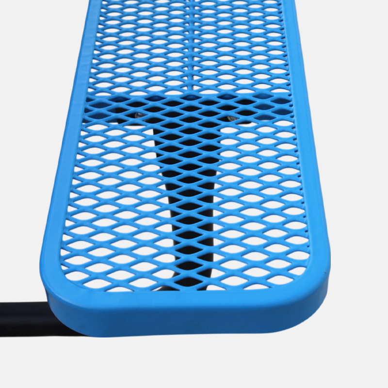 Metal Mesh Picnic Table Blue Heavy Duty Commercial Arlau