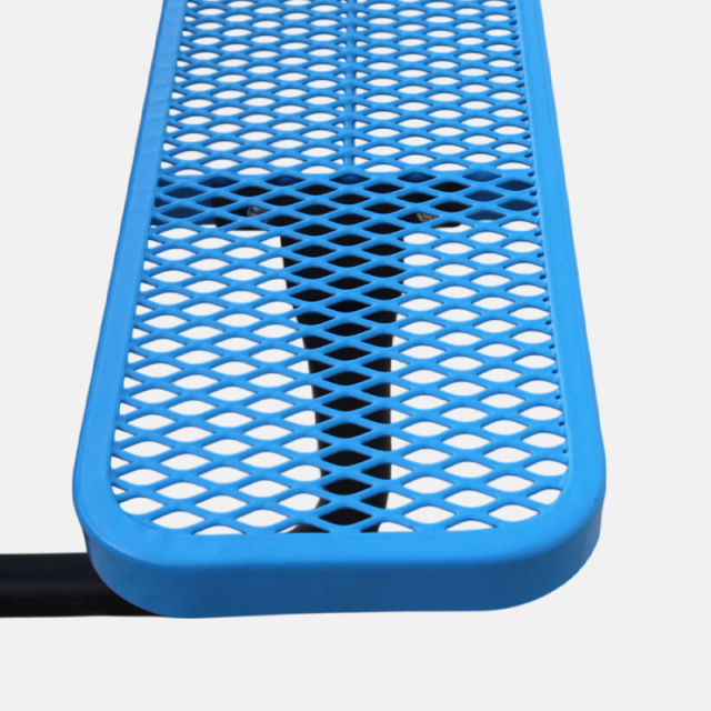 Metal Mesh Picnic Table Blue Heavy Duty Commercial Arlau