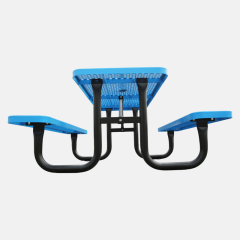 Metal Mesh Picnic Table Blue Heavy Duty Commercial Arlau