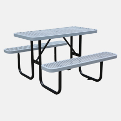 Kids Picnic Table 6ft Grey Perforated Steel Commercial Arlau