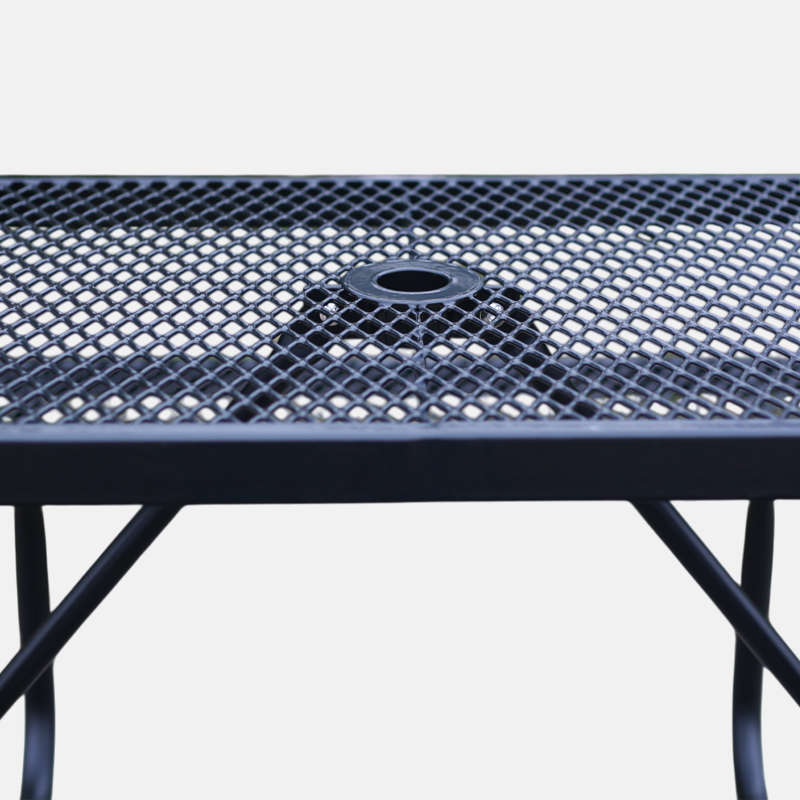 4ft Blue Metal Mesh Picnic Table Thermoplastic Coated Arlau
