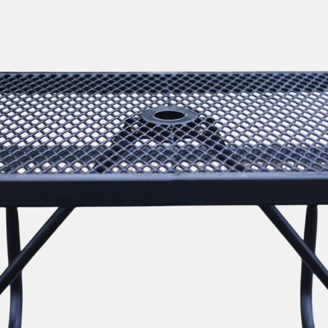 4ft Blue Metal Mesh Picnic Table Thermoplastic Coated Arlau