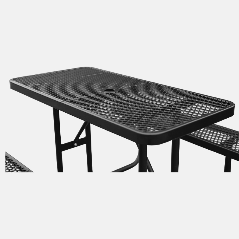 4ft Blue Metal Mesh Picnic Table Thermoplastic Coated Arlau