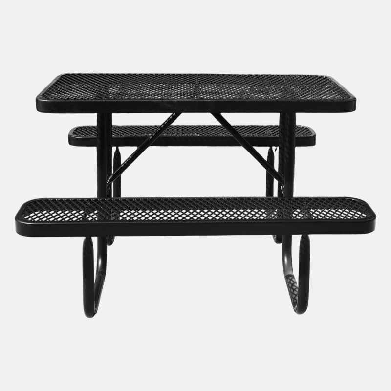 4ft Blue Metal Mesh Picnic Table Thermoplastic Coated Arlau