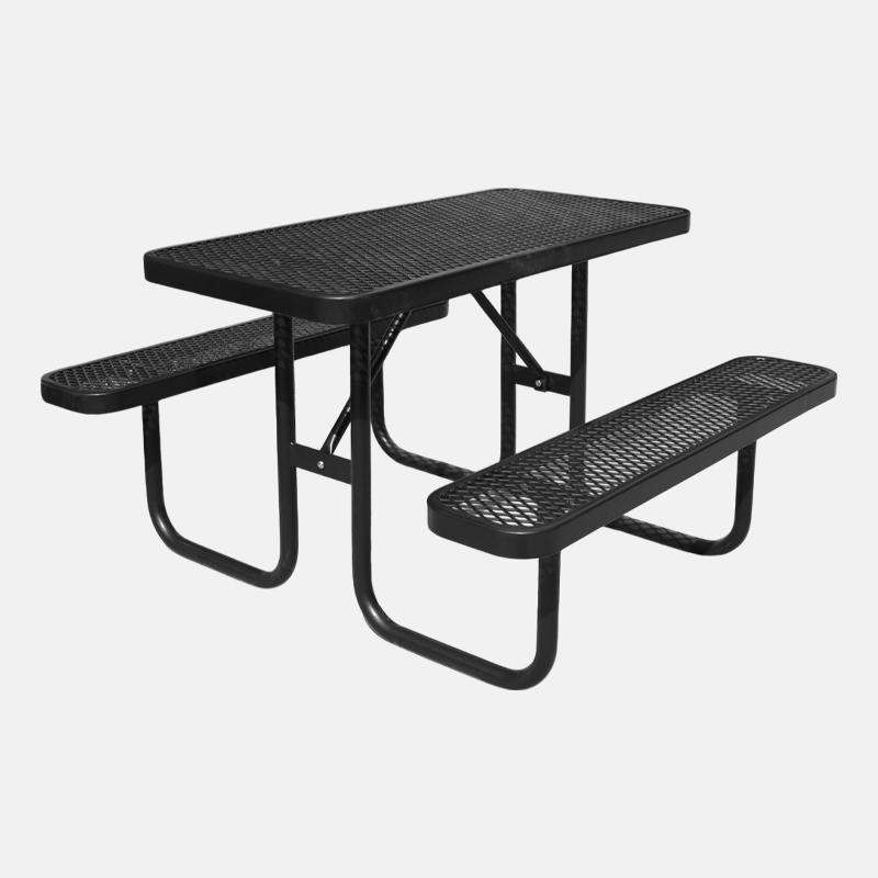 4ft Blue Metal Mesh Picnic Table Thermoplastic Coated Arlau