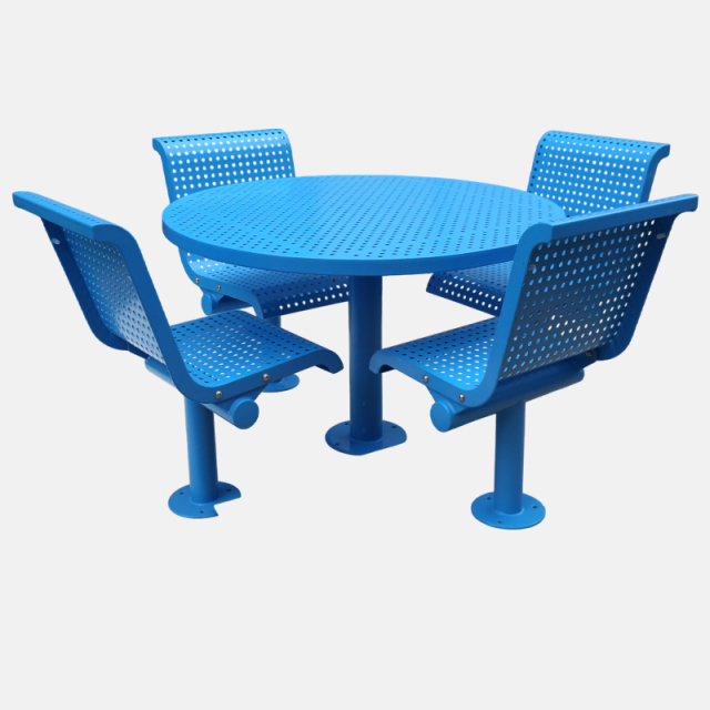 yalau Round Picnic Table Set - 4-Person Outdoor Dining