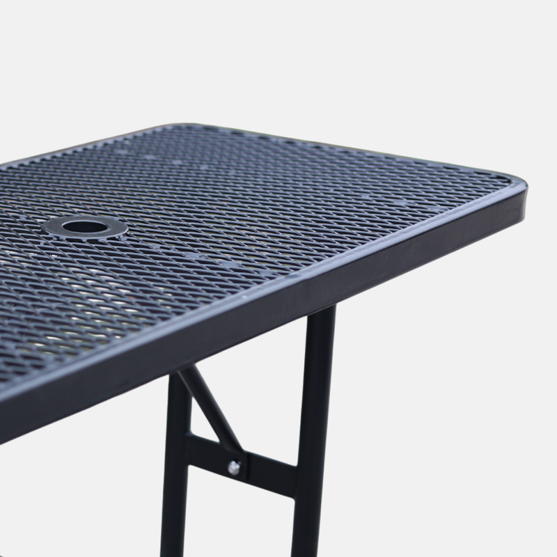 4ft Blue Metal Mesh Picnic Table Thermoplastic Coated Arlau