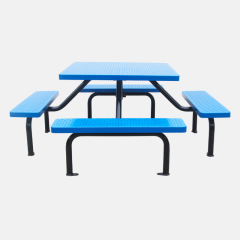 Commercial 46" Square Picnic Table - Heavy-Duty Expanded Steel Top