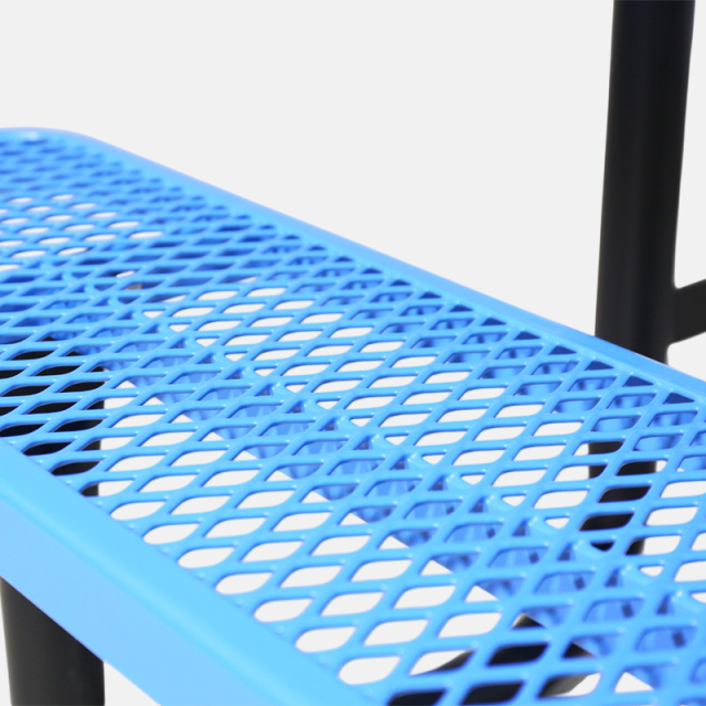 4ft Blue Metal Mesh Picnic Table Thermoplastic Coated Arlau