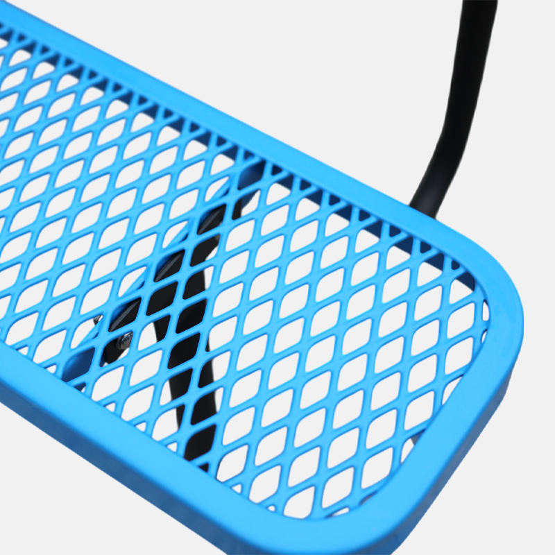 4ft Blue Metal Mesh Picnic Table Thermoplastic Coated Arlau