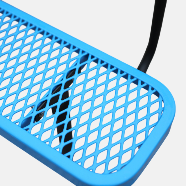 4ft Blue Metal Mesh Picnic Table Thermoplastic Coated Arlau