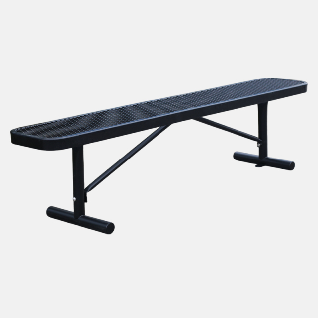 4ft 6ft 8ft Commercial Bench - Perforated Steel Seating