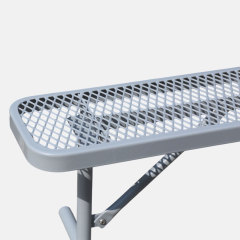 Gray Metal Bench for Parks - 4ft No-Back Yalau