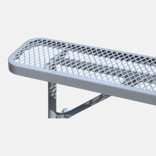 Gray Metal Bench for Parks - 4ft No-Back Yalau