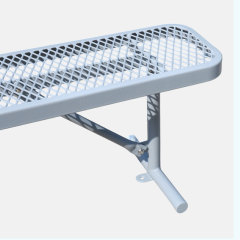 Gray Metal Bench for Parks - 4ft No-Back Yalau