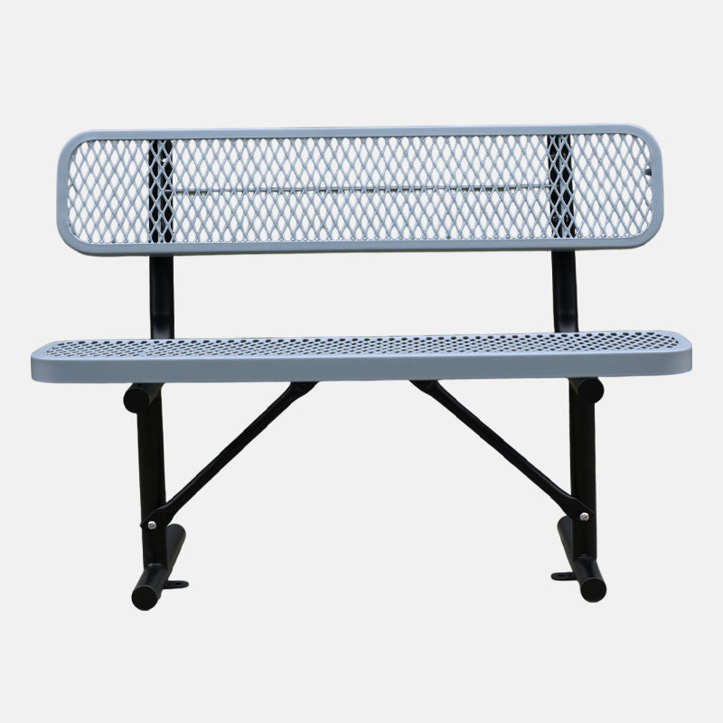Garden Bench with Thermoplastic Coating 4 ft Grey Steel Bench Arlau