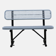 Garden Bench with Thermoplastic Coating 4 ft Grey Steel Bench Arlau