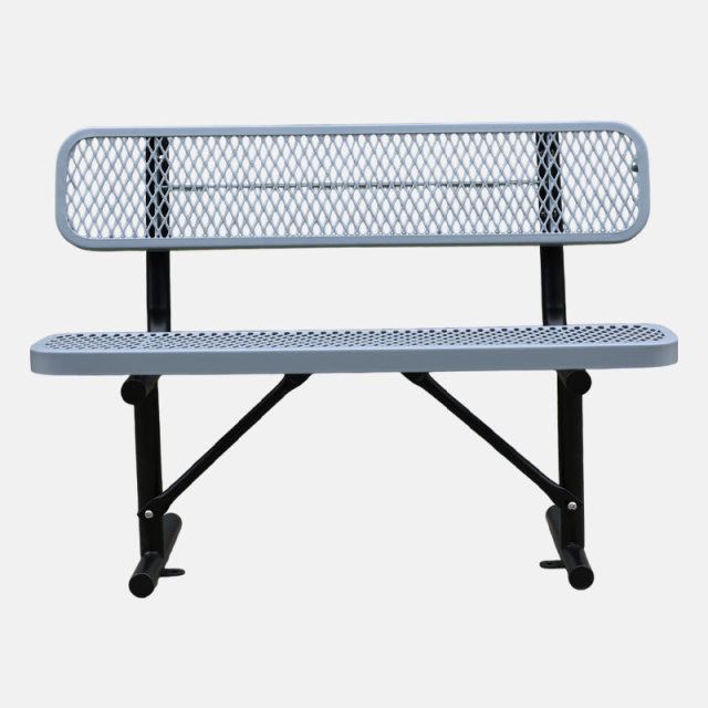 Garden Bench with Thermoplastic Coating 4 ft Grey Steel Bench Arlau